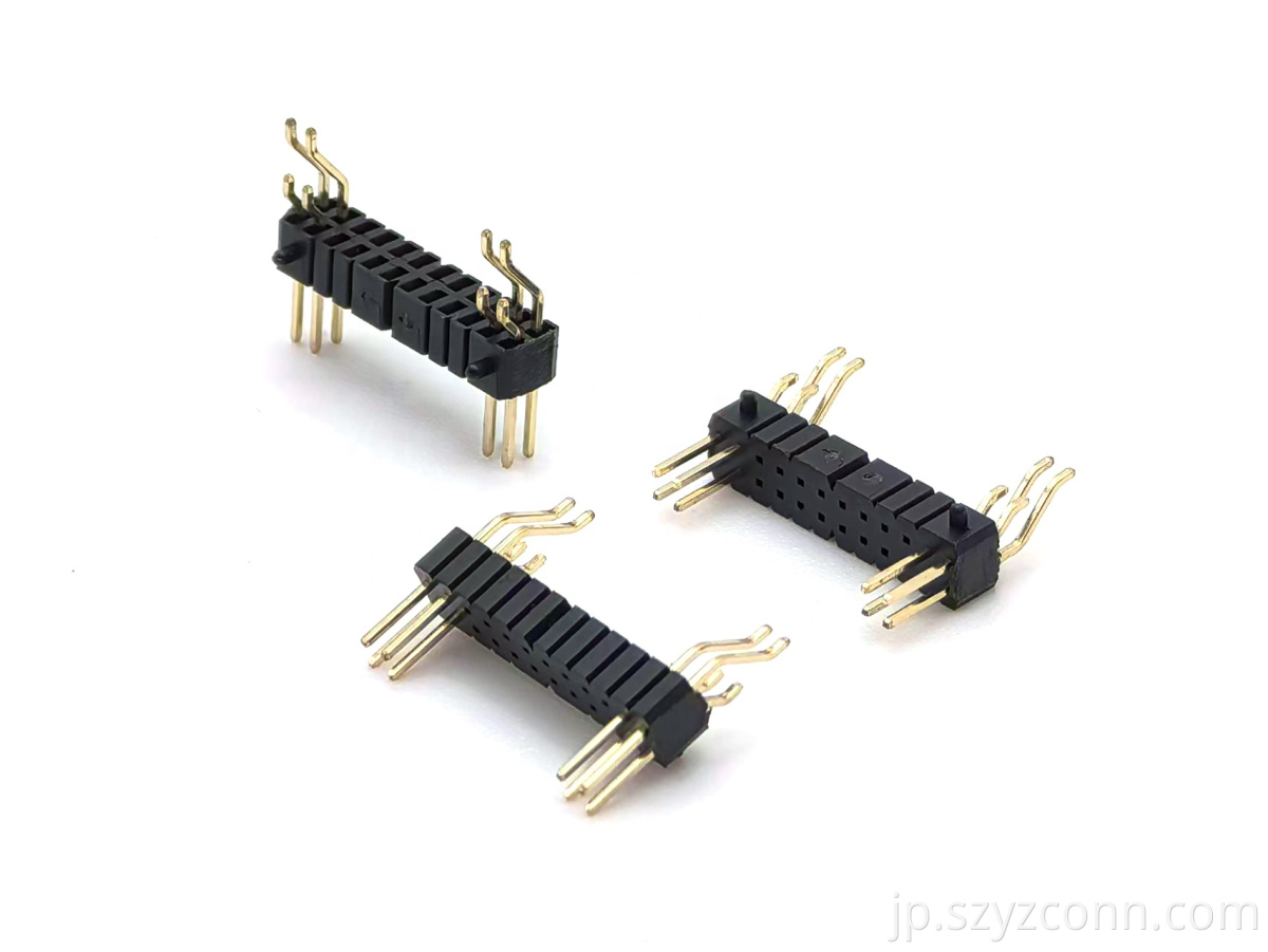 1.27mm ピッチ ピン ヘッダー 2 列直角 SMT ピン 5-20: 接続なし SQ0.4mm H:2.5mm 2*12P 1.27mm Pitch Pin Header Dual Row Right Angle SMT Pins 5-20: No Connect SQ0.4mm H:2.5mm 2*12P
